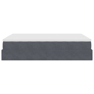 Ottoman Bett mit Matratze Dunkelgrau Samt 140x190 cm