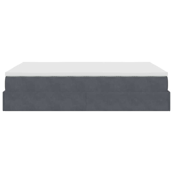Ottoman Bett mit Matratze Dunkelgrau Samt 140x190 cm