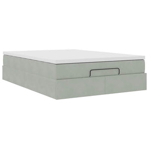 Ottoman Bett mit Matratze Hellgrau 140x200 cm