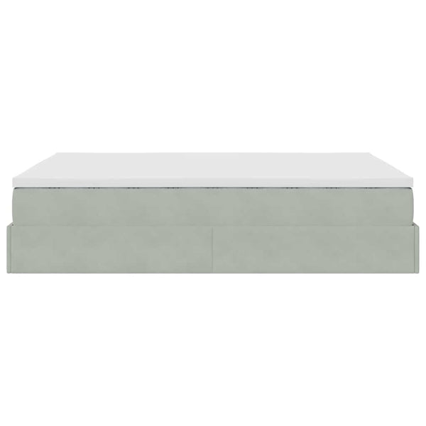Ottoman Bett mit Matratze Hellgrau 140x200 cm