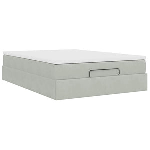 Ottoman Bett mit Matratze Hellgrau 140x200 cm