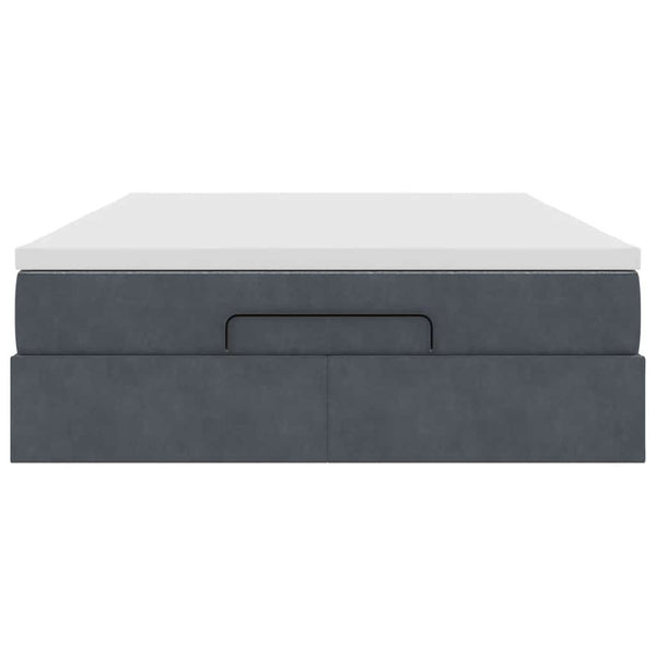 Ottoman Bett mit Matratze Dunkelgrau 140x200 cm