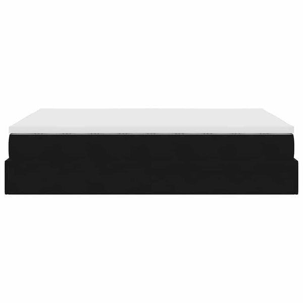 Ottoman Bett mit Matratze Schwarz Samt 140x200