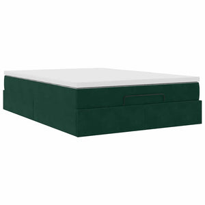 Ottoman Bett mit Matratze Dunkelgrün 140x200 cm