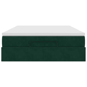 Ottoman Bett mit Matratze Dunkelgrün 140x200 cm