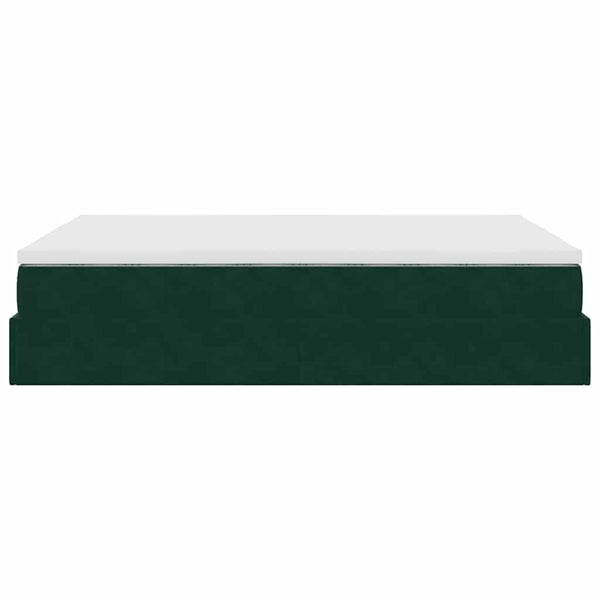Ottoman Bett mit Matratze Dunkelgrün 140x200 cm
