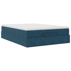 Ottoman Bett mit Matratze Dunkelblau 140x200 cm