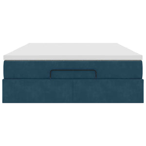 Ottoman Bett mit Matratze Dunkelblau 140x200 cm