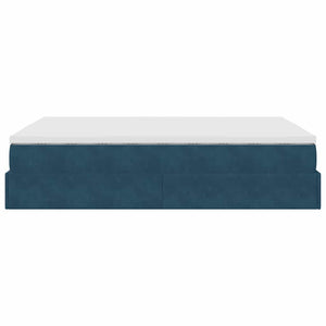 Ottoman Bett mit Matratze Dunkelblau 140x200 cm