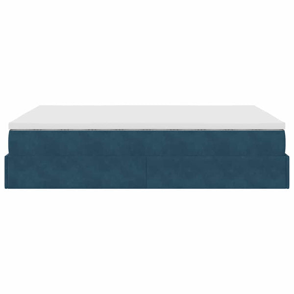 Ottoman Bett mit Matratze Dunkelblau 140x200 cm