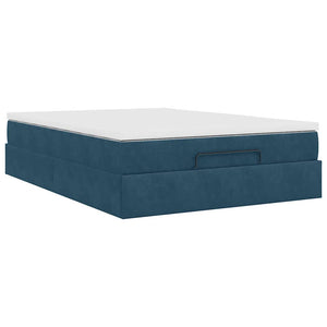 Ottoman Bett mit Matratze Dunkelblau 140x200 cm