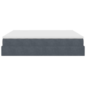 Ottoman Bett mit Matratze Dunkelgrau Samt 160x200