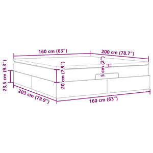 Ottoman Bett mit Matratze Samt Schwarz 160x200