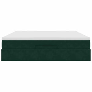 Ottoman Bett mit Matratze Dunkelgrün 160x200 cm