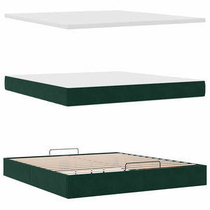 Ottoman Bett mit Matratze Dunkelgrün 160x200 cm
