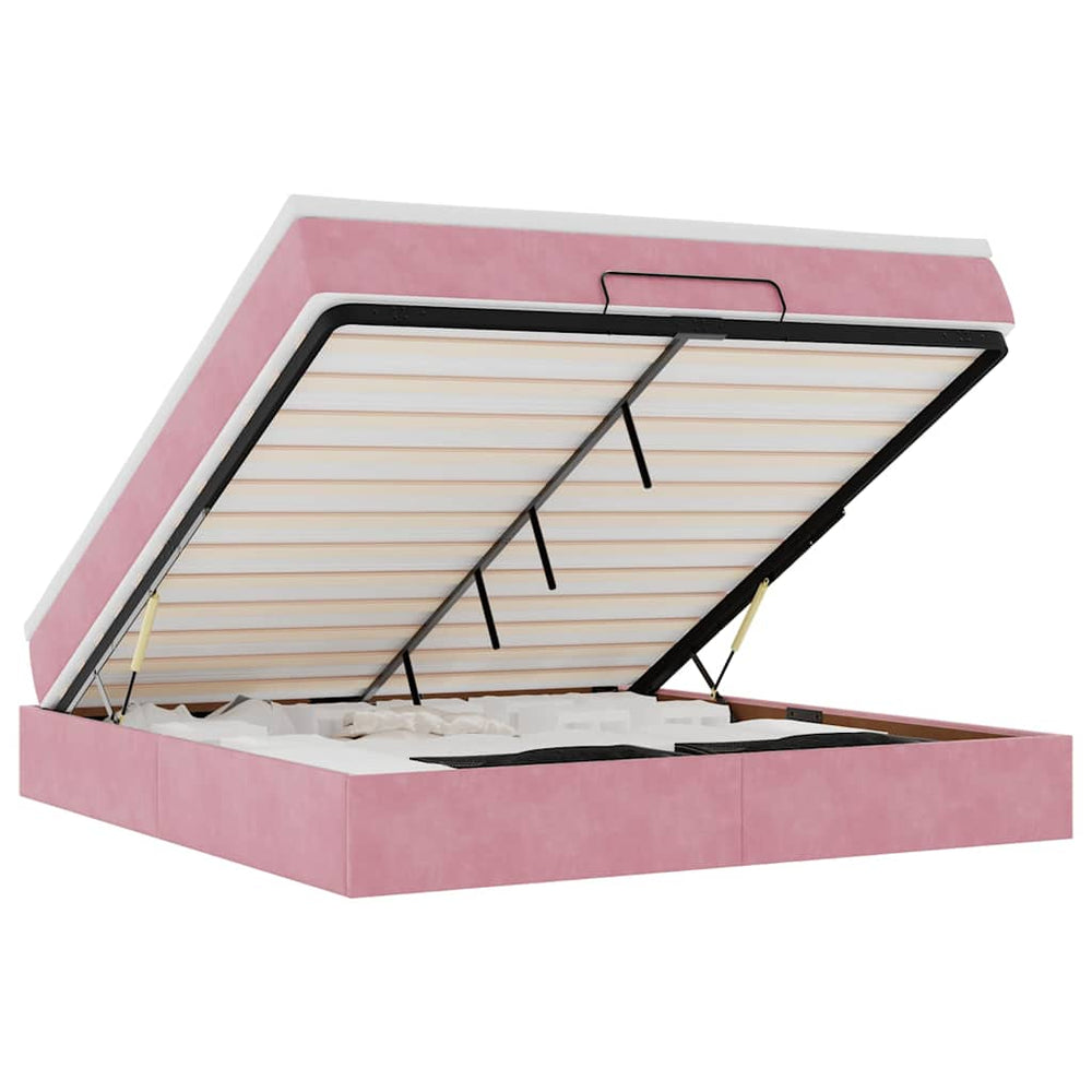 Ottoman Bett mit Matratze Rosa 160x200 cm