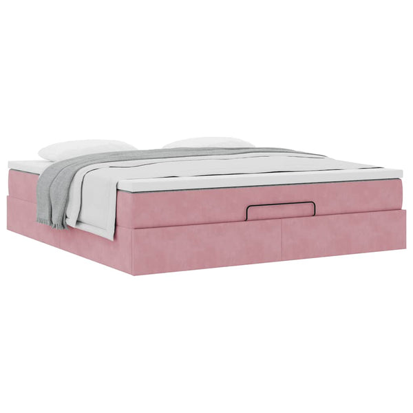 Ottoman Bett mit Matratze Rosa 160x200 cm