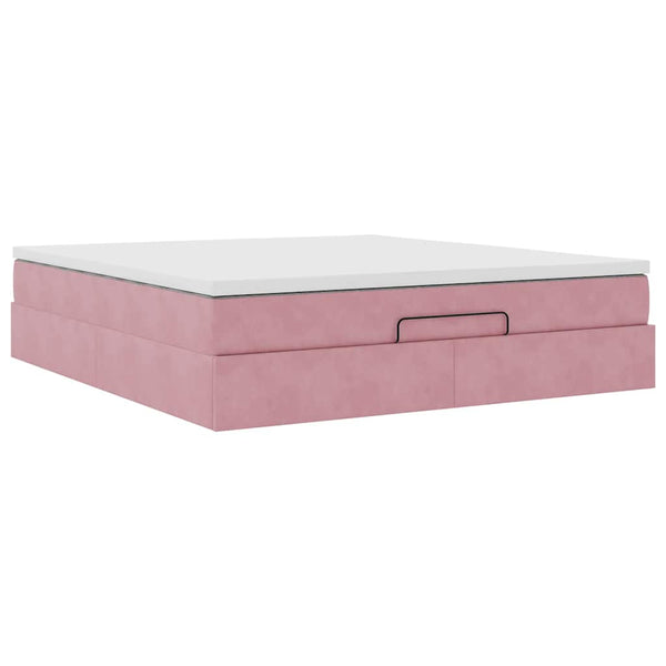 Ottoman Bett mit Matratze Rosa 160x200 cm