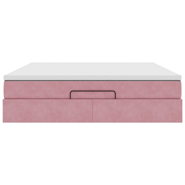 Ottoman Bett mit Matratze Rosa 160x200 cm