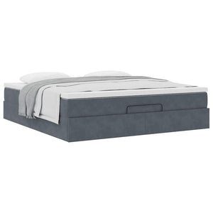 Ottoman Bett mit Matratze Dunkelgrau 180x200 cm