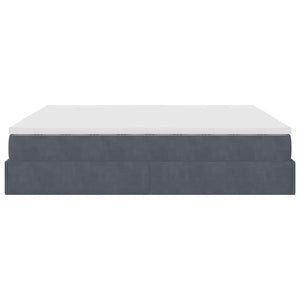 Ottoman Bett mit Matratze Dunkelgrau 180x200 cm
