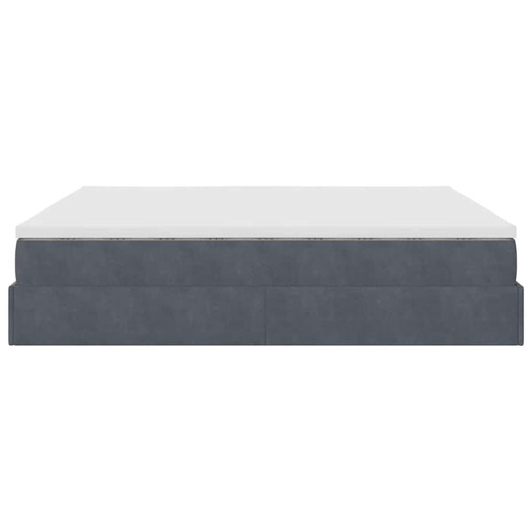 Ottoman Bett mit Matratze Dunkelgrau 180x200 cm