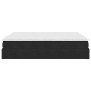 Ottoman Bett mit Matratze Schwarz 180x200 cm Samt