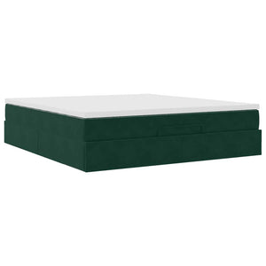 Ottoman Bett mit Matratze Dunkelgrün 180x200 cm