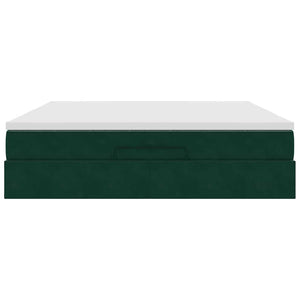 Ottoman Bett mit Matratze Dunkelgrün 180x200 cm