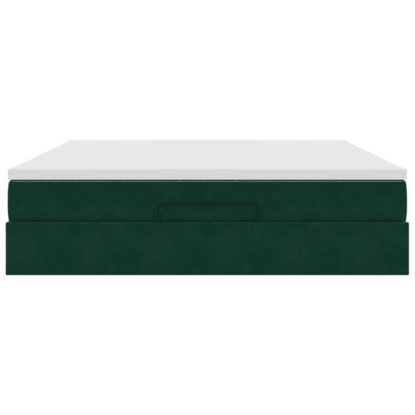Ottoman Bett mit Matratze Dunkelgrün 180x200 cm