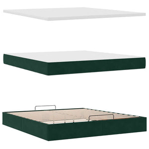 Ottoman Bett mit Matratze Dunkelgrün 180x200 cm