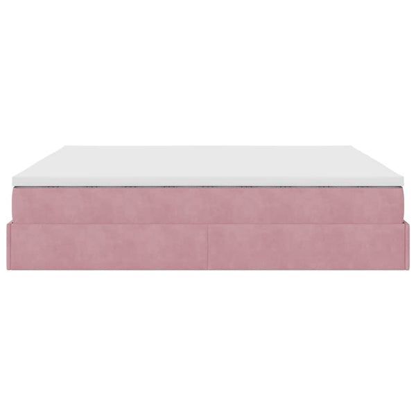 Ottoman Bett mit Matratze Rosa 180x200 cm Samt