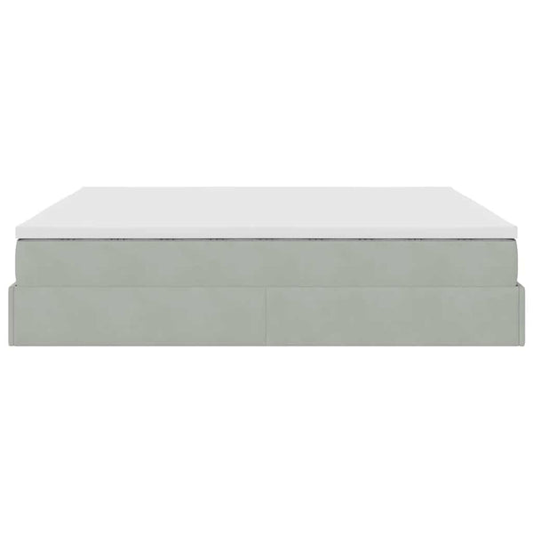 Ottoman Bett mit Matratze Hellgrau 200x200 cm