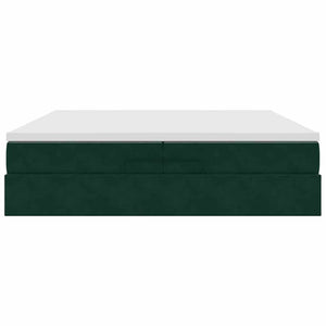 Ottoman Bett mit Matratzen Dunkelgrün 200x200 cm