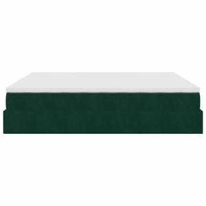 Ottoman Bett mit Matratzen Dunkelgrün 200x200 cm