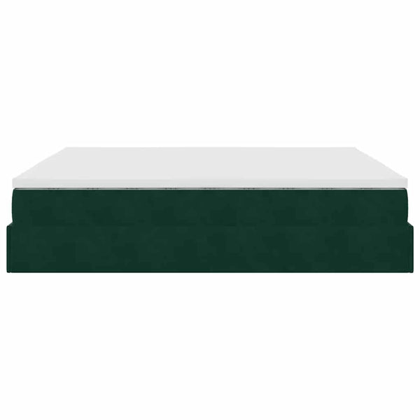 Ottoman Bett mit Matratzen Dunkelgrün 200x200 cm