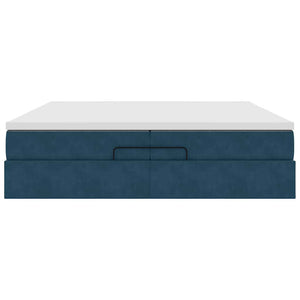 Ottoman Bett mit Matratzen Dunkelblau 200x200 cm