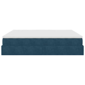 Ottoman Bett mit Matratzen Dunkelblau 200x200 cm