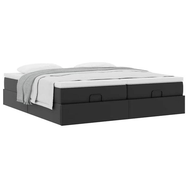 Ottoman Bett mit Matratze 160x200 cm Schwarz