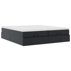 Ottoman Bett mit Matratze 160x200 cm Schwarz