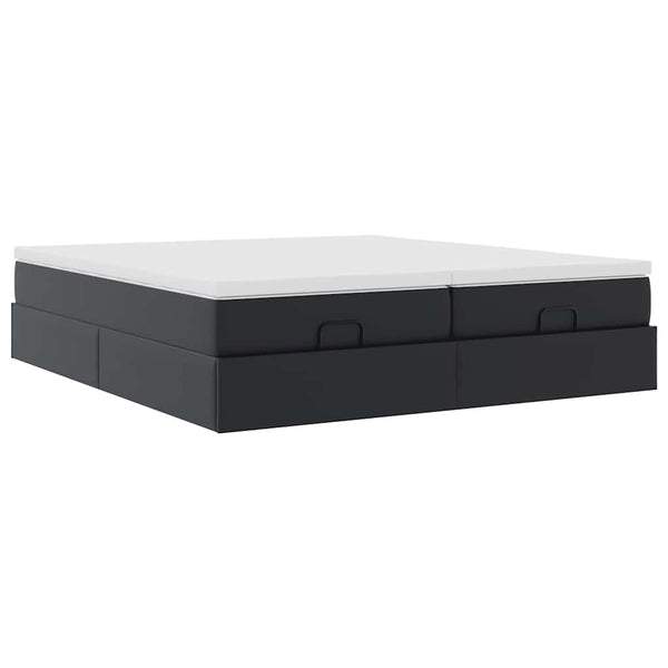 Ottoman Bett mit Matratze 160x200 cm Schwarz