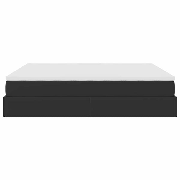 Ottoman Bett mit Matratze 160x200 cm Schwarz