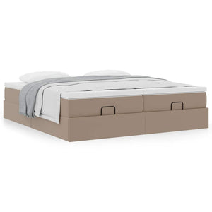 Ottoman Bett mit Matratzen 160x200cm Cappuccino Kunstleder
