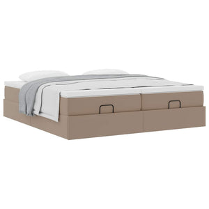 Ottoman Bett mit Matratzen 160x200cm Cappuccino Kunstleder