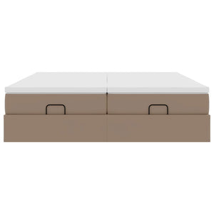 Ottoman Bett mit Matratzen 160x200cm Cappuccino Kunstleder