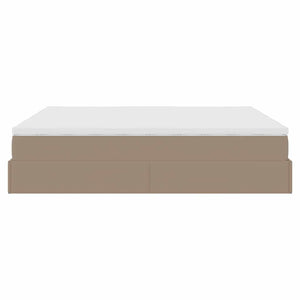 Ottoman Bett mit Matratzen 160x200cm Cappuccino Kunstleder