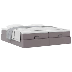 Ottoman Bett mit Matratzen Grau 180x200 cm