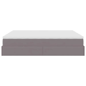 Ottoman Bett mit Matratzen Grau 180x200 cm