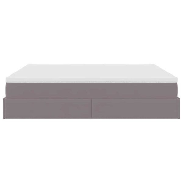 Ottoman Bett mit Matratzen Grau 180x200 cm