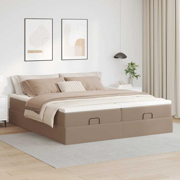 Ottoman Bett mit Matratzen Cappuccino 180x200 cm
